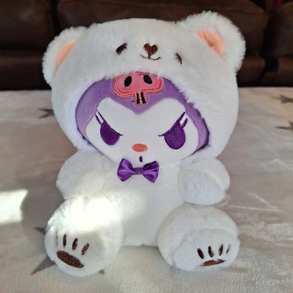 Kuromi Plush Doll in White Bear Costume Plush 8 Inches Cozy Anime‎